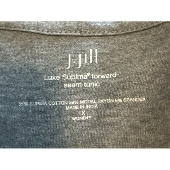 J. Jill GRAY Luxe Supima Forward Seam Long Sleeve Casual Knit Tunic Sz 1X - Picture 8 of 8